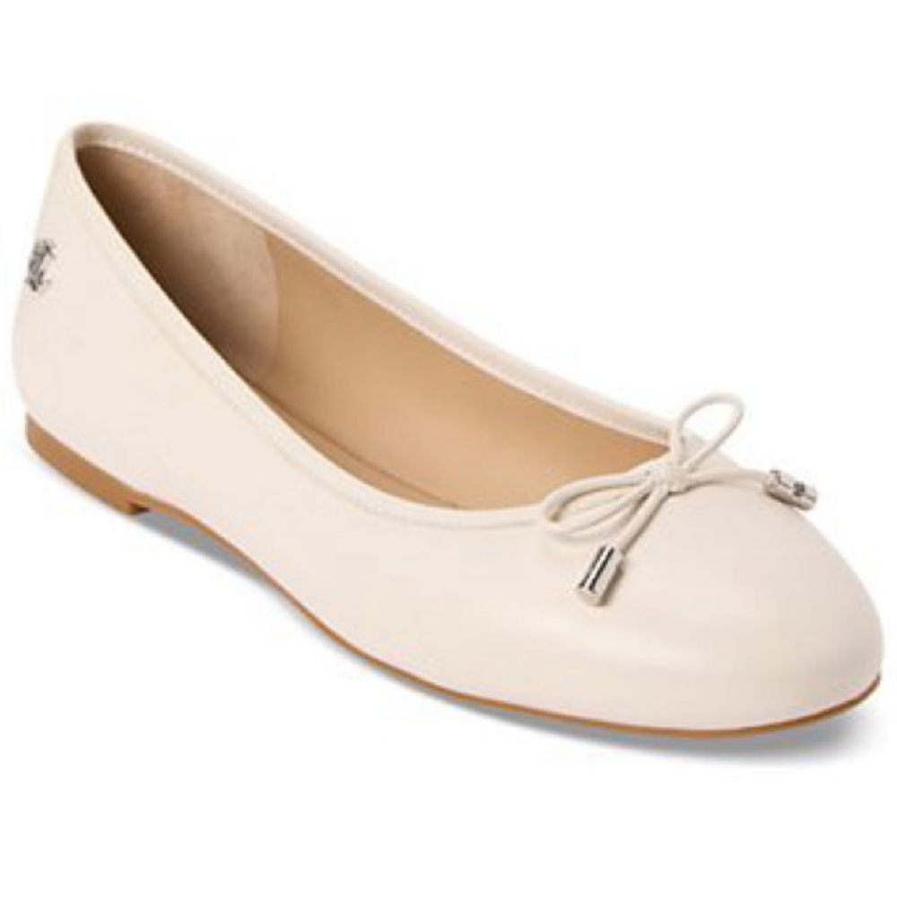 Lauren Ralph Lauren Cream Bow Flats